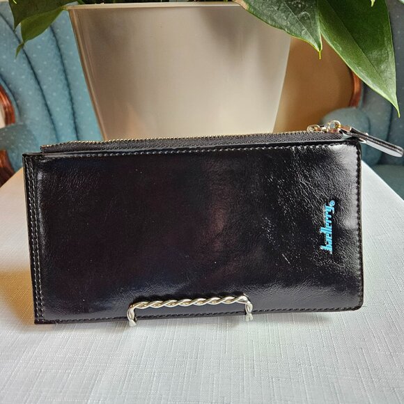 Baellerry NWOT Black Wallet Leather Mens Womens-Item #655 - Picture 1 of 3